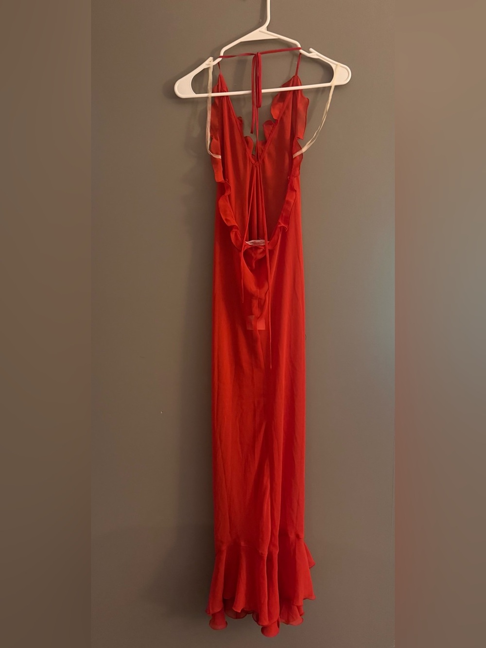 La Vie En Rose Red Ruffle-Trim Sheer Maxi - Picture 2 of 4